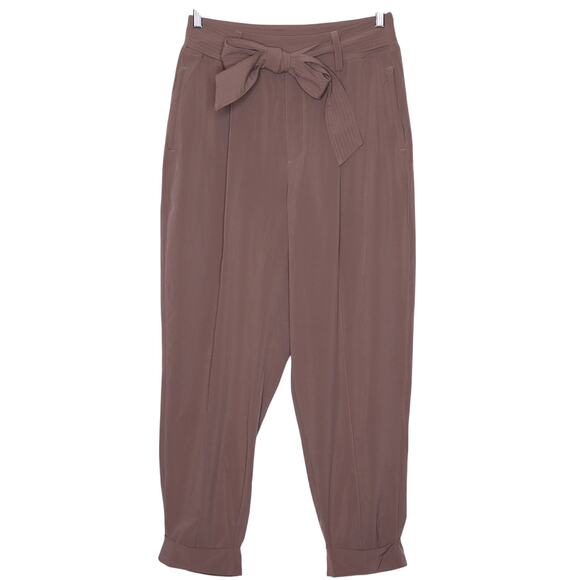ATHLETA Cardiff Pant Rustic Beige Waist Tie Straight Leg Casual Women's 12 - Picture 1 of 16